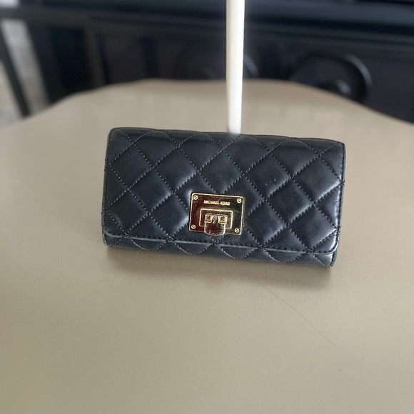 Michael Kors Handbags - Michael Kors Quilted Black Wallet